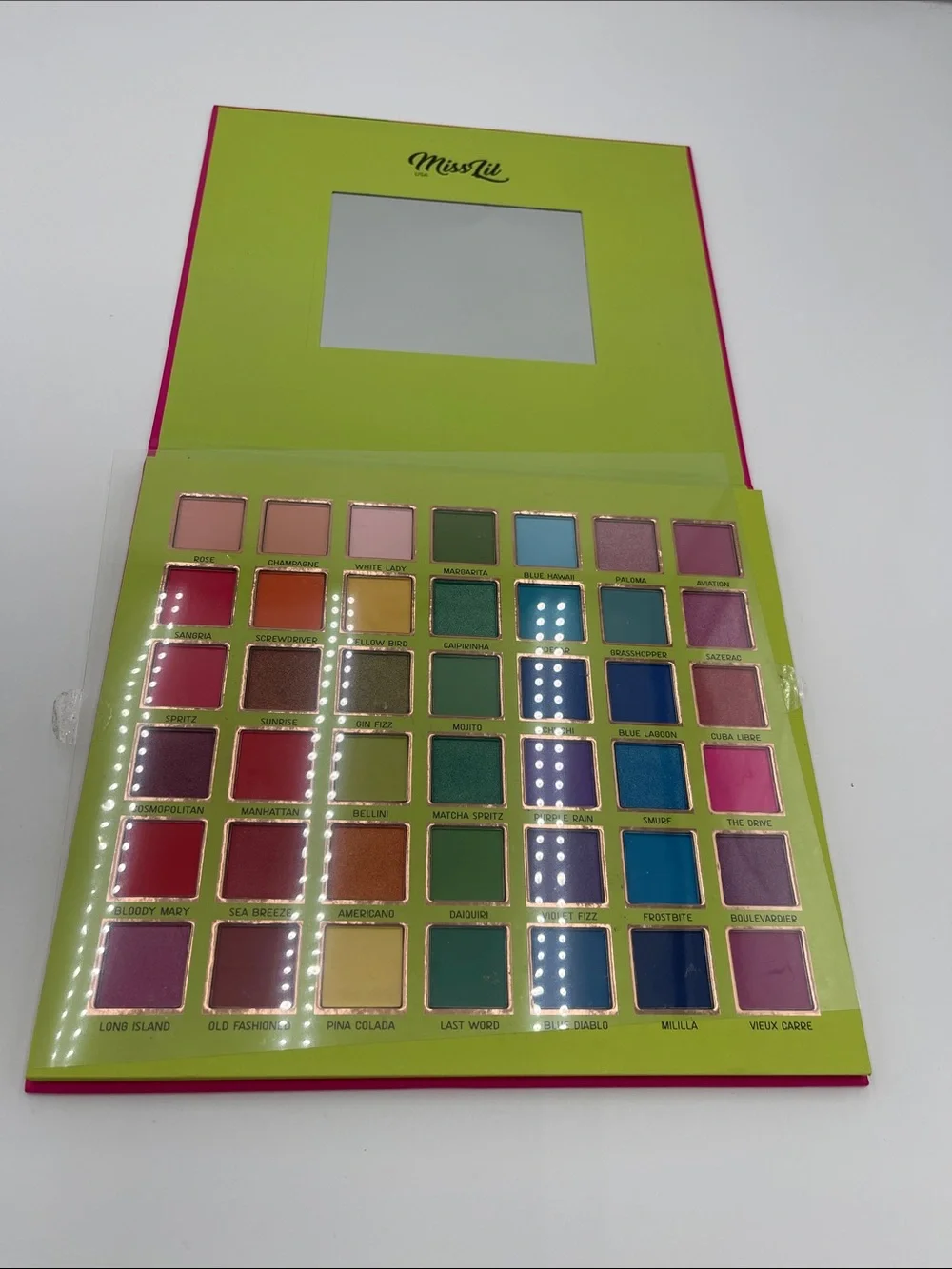 Miss Lil USA 35-Color Eyeshadow Palette — Greens, Pinks & Blues